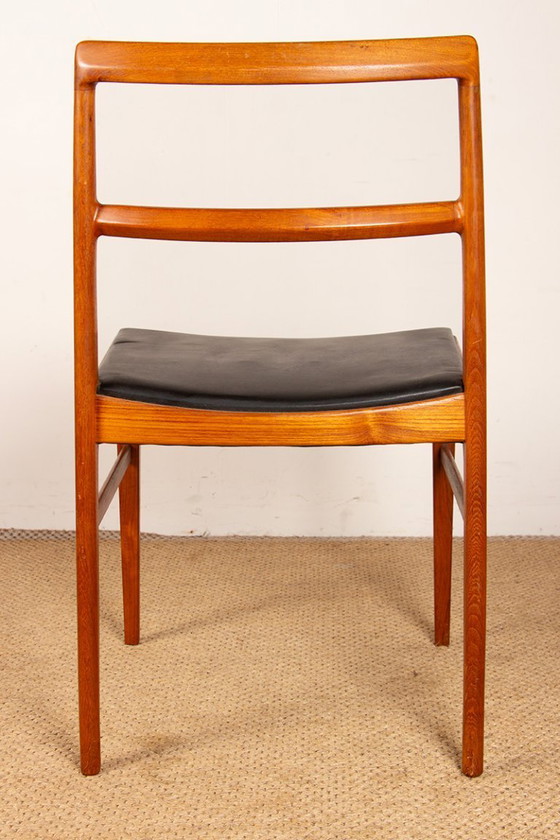 Image 1 of Set van 4 Deense stoelen van teakhout en leer, model 430, van Arne Vodder voor Sibast, 1960.