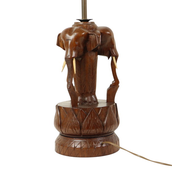 Image 1 of Große Elefantenlampe aus Teakholz