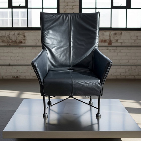Image 1 of Fauteuil vintage en cuir Gerard van den Berg – Design néerlandais emblématique