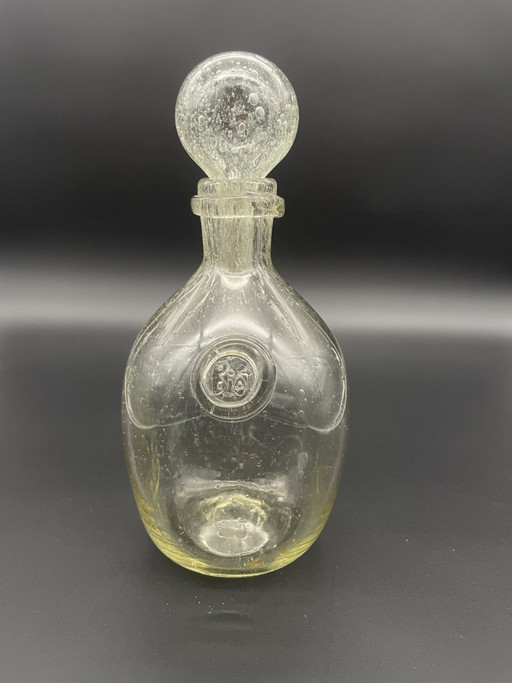 Jarra Verrerie de Biot con tapón de bola – Verre Bullé – glazen karaffen, Glass