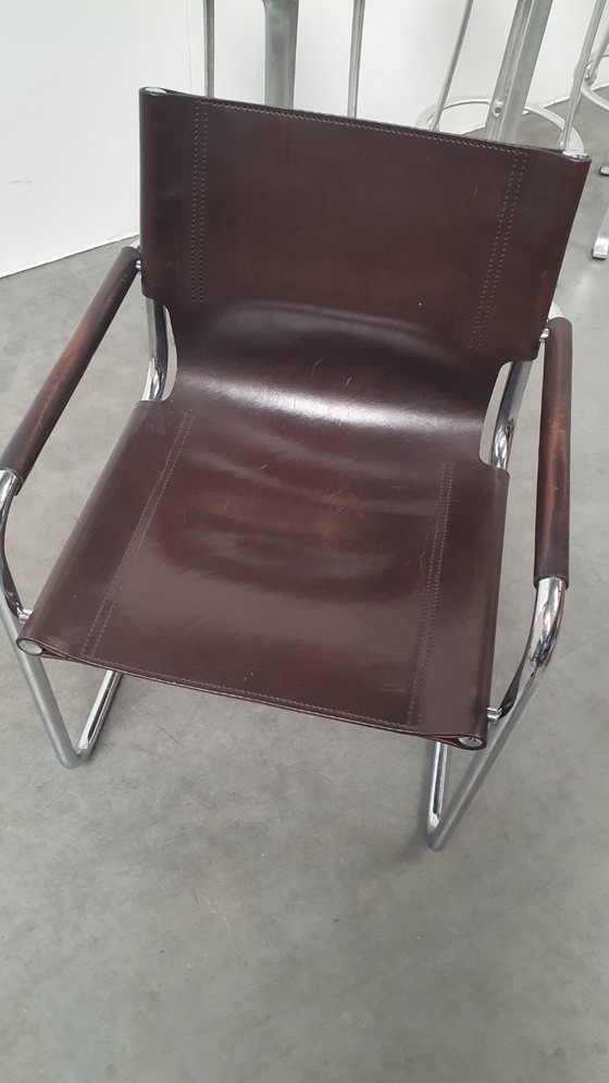 Image 1 of Mart Stam S34/B vintage stoel fasem Italië 70s tuigleer