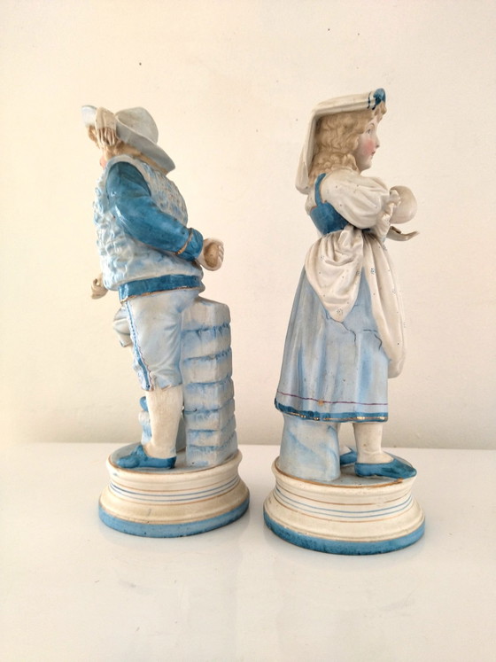Paar Biskuitporzellan-Statuetten Deutschland | Bildhauerei gebraucht