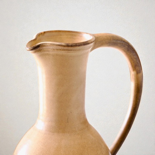 Large handcrafted stoneware pitcher