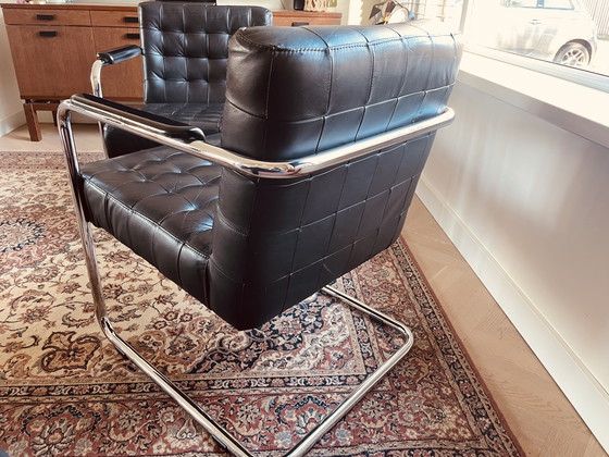 Image 1 of Set Bauhaus sledefauteuils (Freischwinger) con buisframe