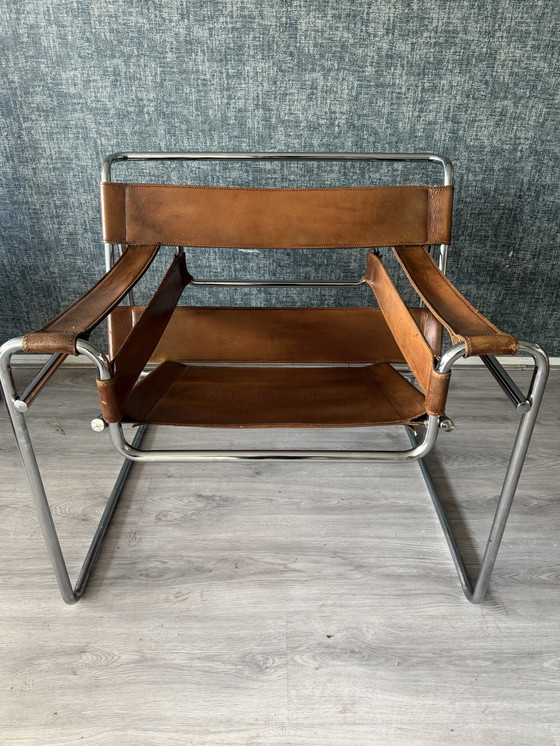 Image 1 of Sedia vintage "Wassily", pelle color cognac, Italia, anni '70