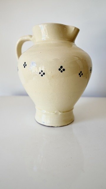 Image 1 of Rustic vintage ceramic jug - Butter yellow