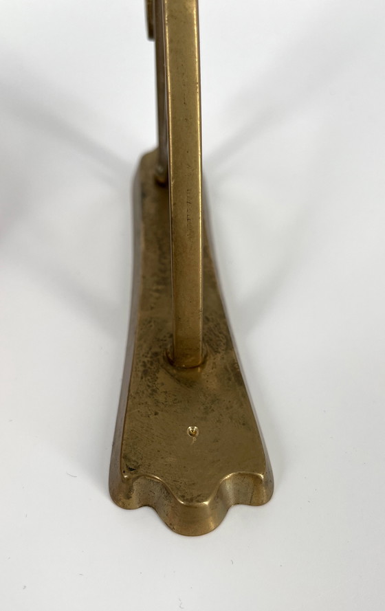 Image 1 of 2x Art Nouveau Art Déco Support de tringle à rideaux laiton bronze