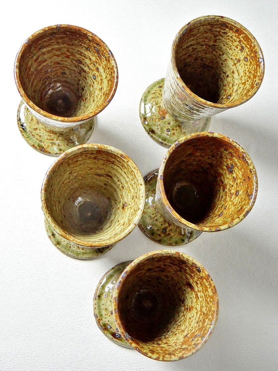 Image 1 of 5X Mazagrans Vintages Handcrafted Stoneware Pyrity Cup Glasses