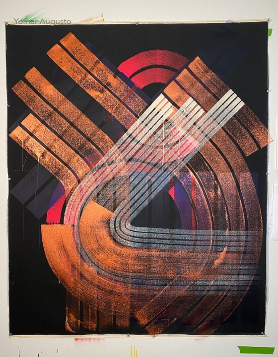 Yomar Augusto - S001-A024 (2020) Rotterdam, Gemälde & Zeichnungen, Leinwand, Holz, Schwarz, Abstract (Foto 9 von 9)