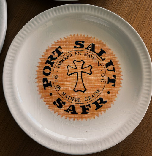 Juego de quesos franceses vintage (5 platos coloridos)