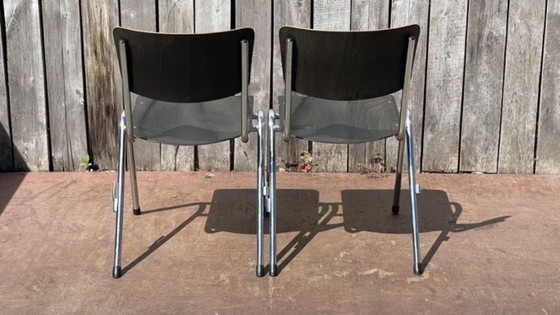 Black’n Chrome Galvanitas stoelen, Zwart Pagholz, Verchroomd frame, Vintage design 1 of 44, Dining chairs (photo 5 of 10)
