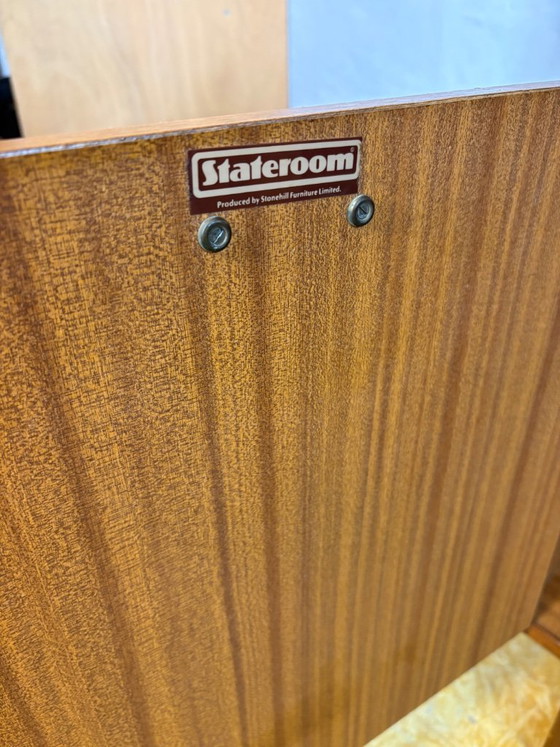 Image 1 of Mid-Century Retro Vintage Room Divider / Shelving. Unit by Stonehill -  Stateroom Range 1970s.   Cocktail Flap • Drawers • State