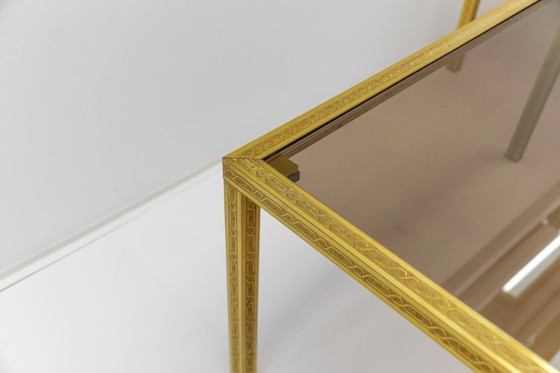 Image 1 of Brass and Smoked Glass Coffee Tables, 1970s, Set of 2