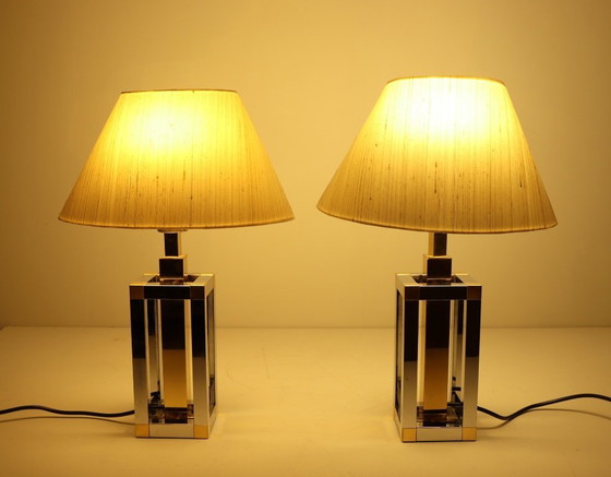 Image 1 of Set van 2 tafellampen/tafellampen van Stephane Davidts voor WKR, Hollywood Regency, Duitsland, jaren 1980