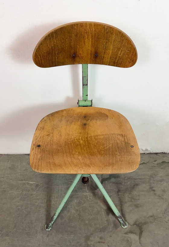 Image 1 of Green Industrial Workshop Chair, 1950s