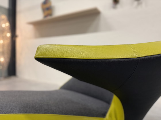 Image 1 of Leolux Parabolica Draaifauteuil Senso leer & Varese stof 