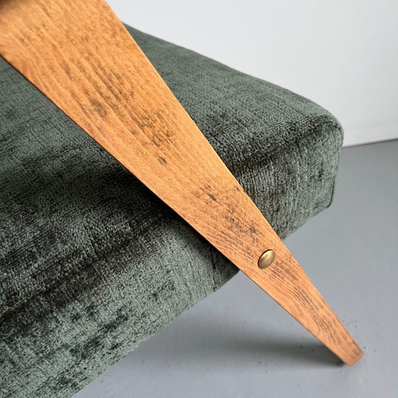 Restored Vintage Mid Century Modern Armchair in Forest Green – BuashkoGarage, Wood (photo 13 of 13)