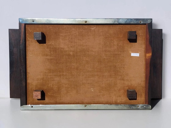 Art Deco mirror plateau in chrome metal and Macassar wood. – Table accessories (photo 3 of 10)