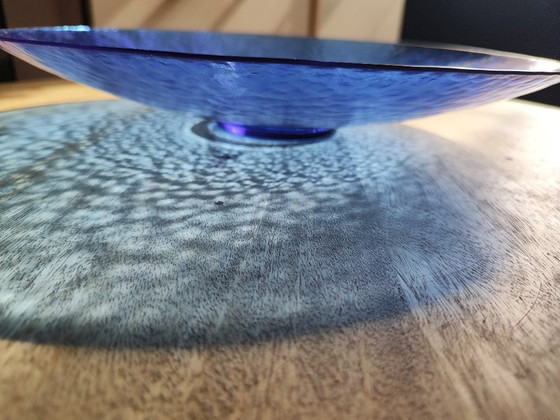 Image 1 of Mid-Century Murano Glass Plate: Cobalt Blue Guido Ferro Centerpiece