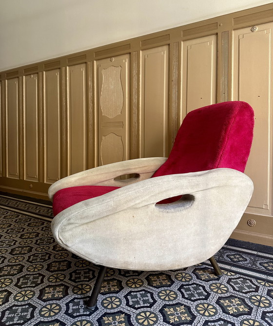 Image 1 of Zeldzame Franse lounge stoel door François Letourneur Uitgegeven door Maurice Mourra, Parijs jaren 50