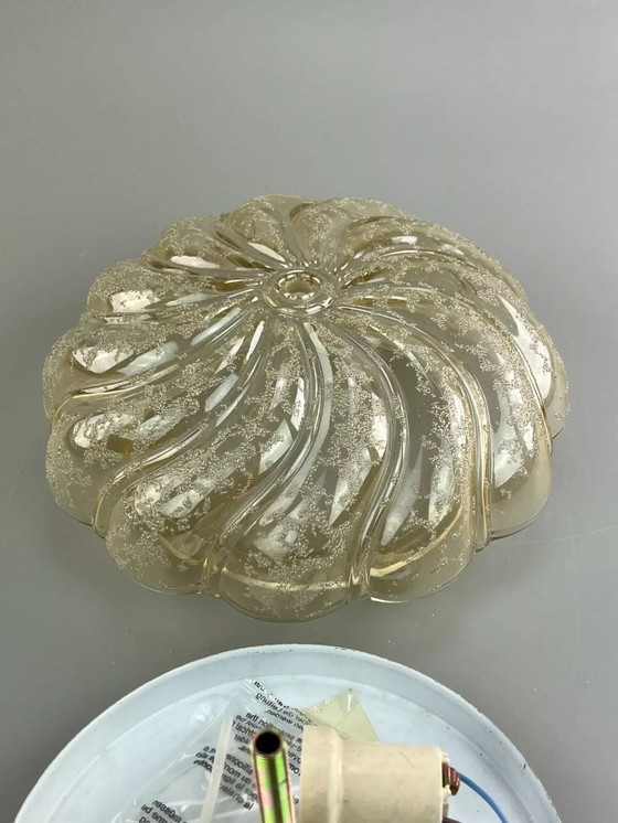 Image 1 of 60er 70er Jahre Lampe Leuchte Plafoniere Flush Mount Ice Glas Space Age Design