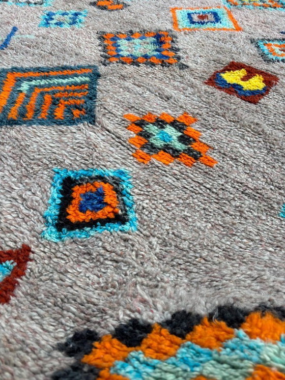 Image 1 of Colorful Moroccan Berber Rug 300X200cm- Authentic Handwoven Wool Carpet, Checkered Berber Rug - Beni ourain Rug - Handmade rug