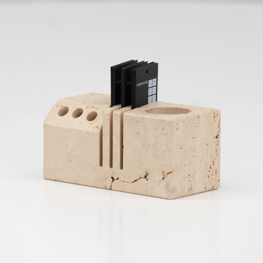 Travertine Desk Organizer Fratelli Mannelli 70's