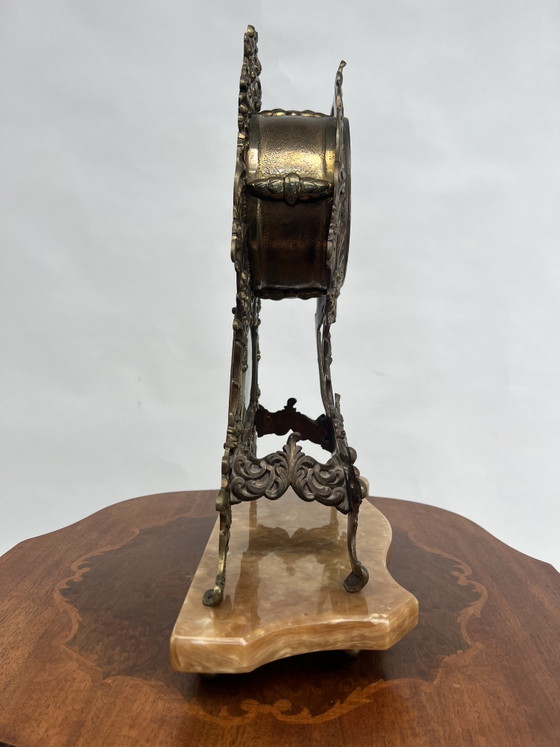 Orologio da camino antico in stile Rococò – Vetro, Marmo (photo 2 of 7)