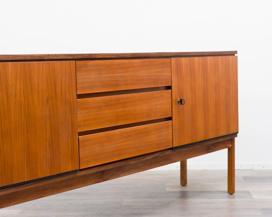 Image 1 of 1960s walnut sideboard, straight-lined design, restored.