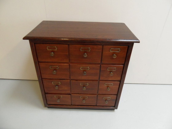 Image 1 of Vintage archiefkast met 12 lades