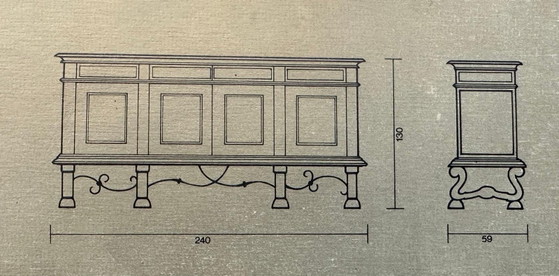 Zeldzaam Spaans HIDALGO Dressoir, Handgesneden Massief Hout, Vintage – Hidalgo Fundex, Wood (photo 6 of 7)
