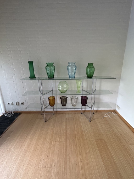Vintage glass shelving cabinet