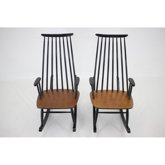 Image 1 of Pair of vintage Varjosen Puunjalostus beechwood rocking chairs, Finland 1960s