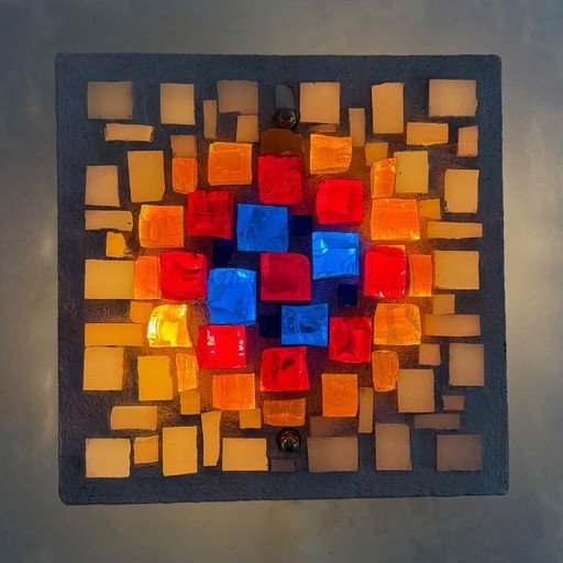 Brutalistische Wandleuchte aus Glas und Harz, 1970er Jahre, Deutschland