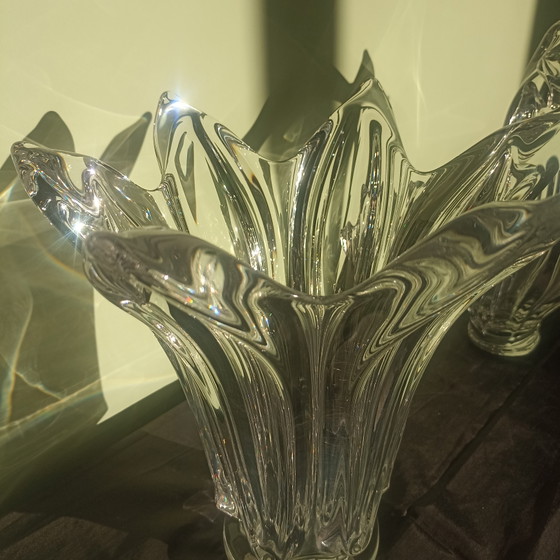 Image 1 of Imposing Vintage Crystal Vase – Art Vannes France – 1960s (4.42 kg)