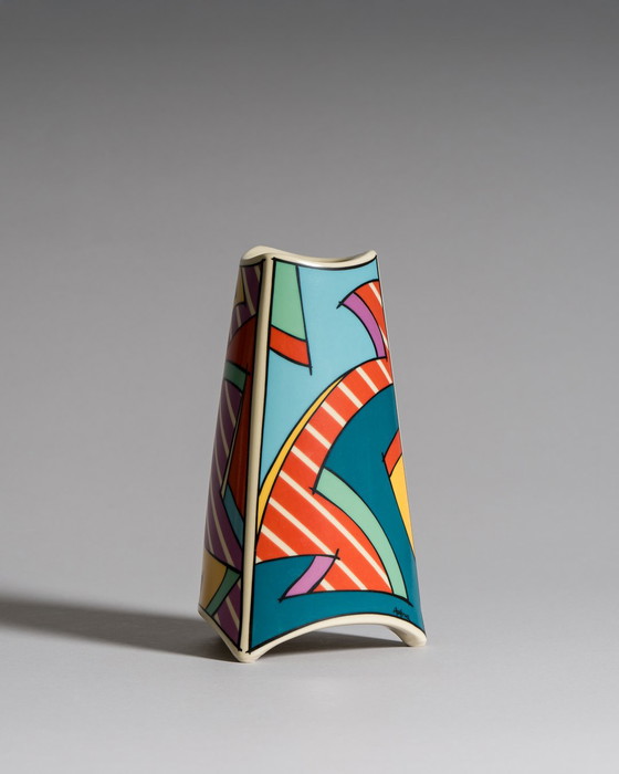 Image 1 of Dorothy Hafner for Rosenthal, “Flash” Vase Duo with Matching Ashtray, Germany, 1980s