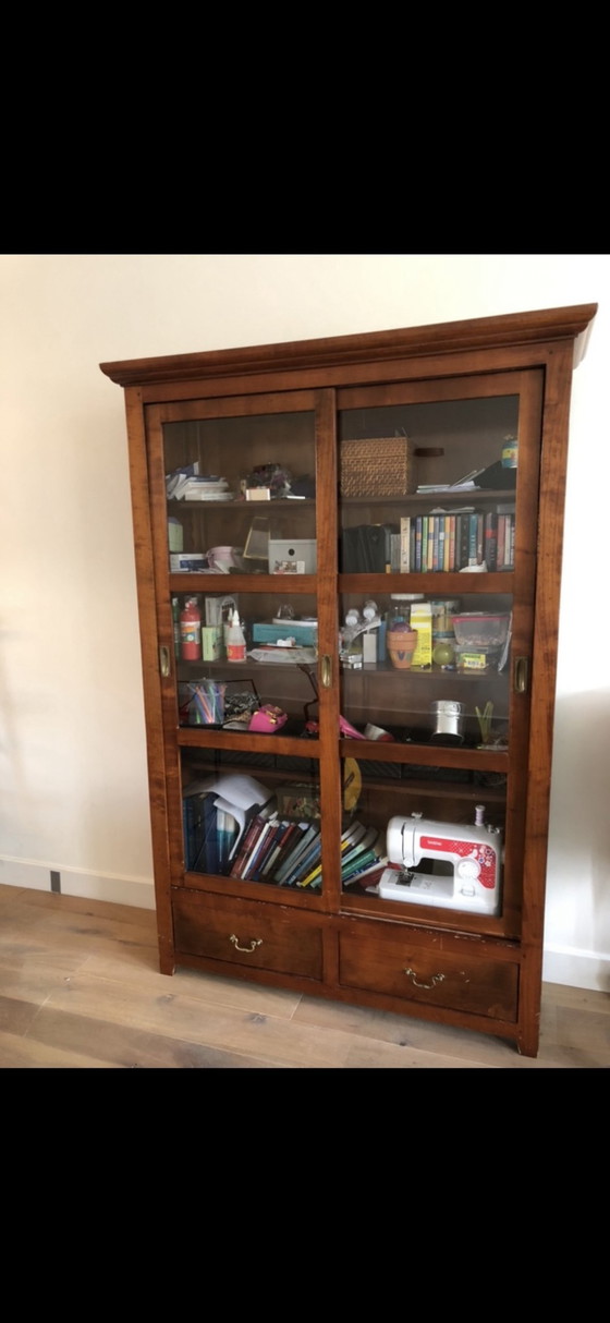 Image 1 of Display case cherry wood bookcase