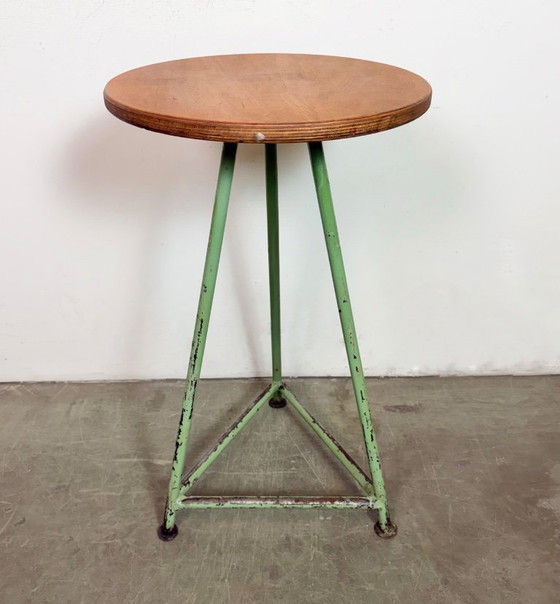 Image 1 of Green Industrial Workshop Stool, 1960s