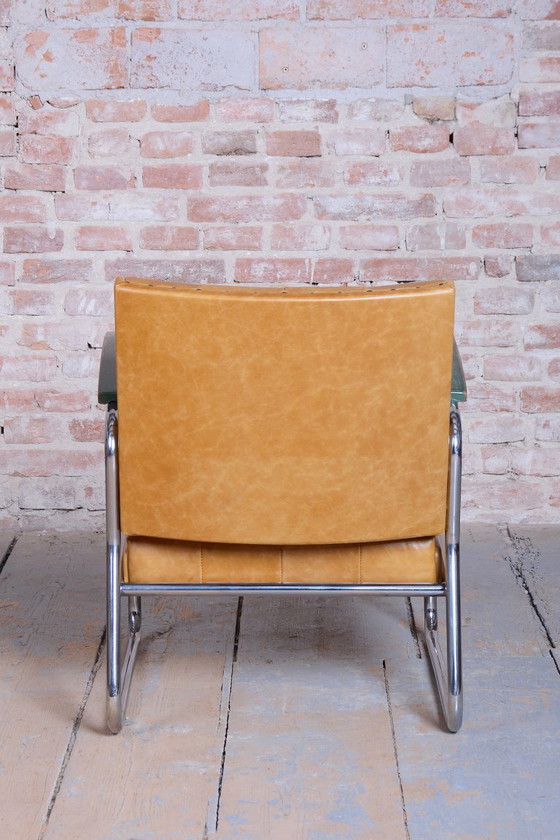 Een paar gerestaureerde Bauhaus-fauteuils van Mücke-Melder, beukenhout, chroom, Tsjechië, jaren 1930. (photo 15 of 19)