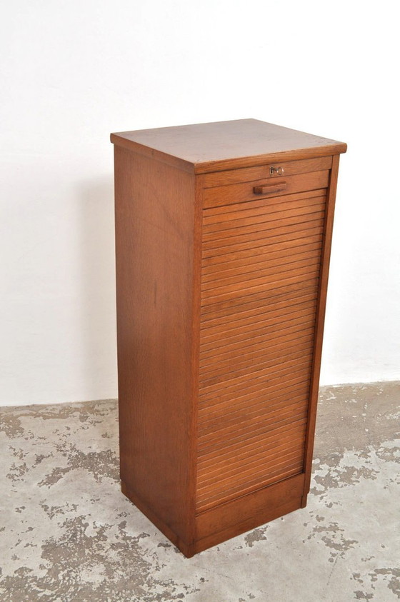 Image 1 of Vintage eiken roldeurkast / archiefkast