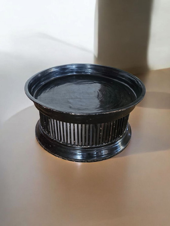 Image 1 of Tavolino da caffè rotondo di design, tavolino da divano, Gunther Lambert, nero