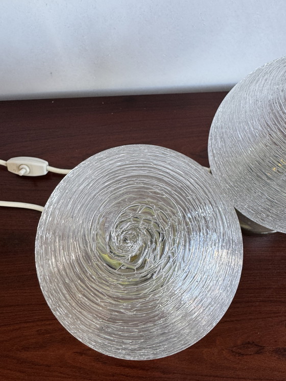 Image 1 of Pair of Doria Leuchten Table Lamps – Textured Globe Elegance