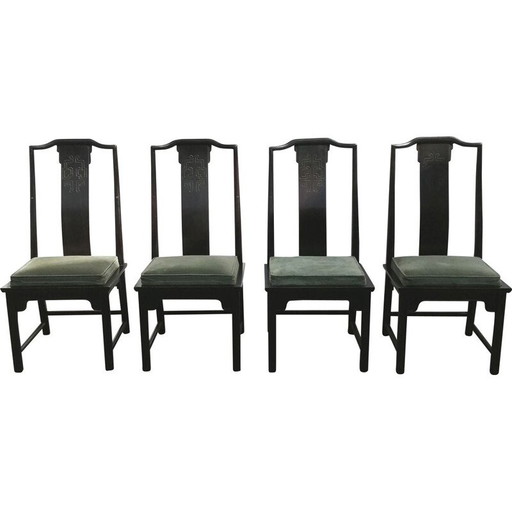 Set of 4 vintage solid maple chairs model 542-511 by Hickory Nc, USA 1975