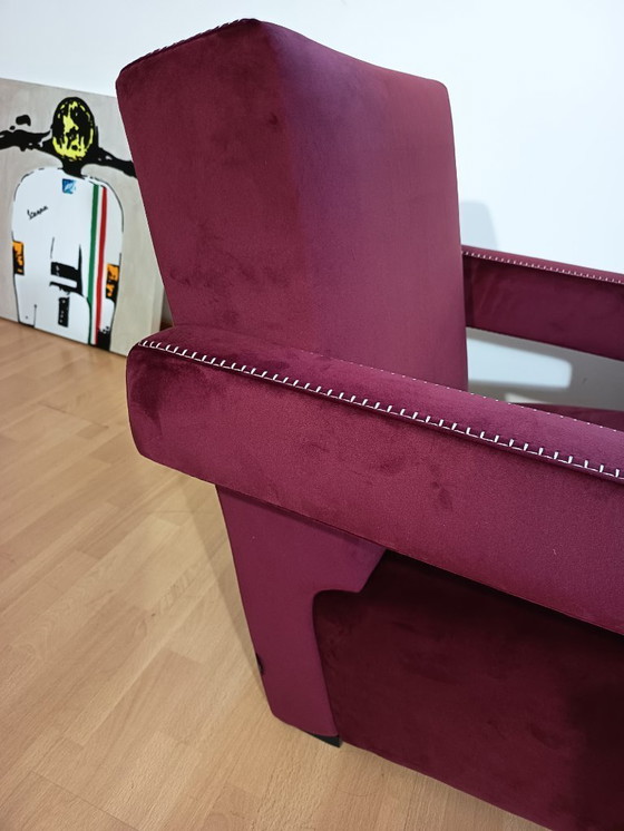 Image 1 of CASSINA 2X Poltrone 637 UTRECHT  (NUOVE MAI USATE) in Velluto 13L Ortigia/Plum con Cuciture in filo Naturale a punta Cavallo