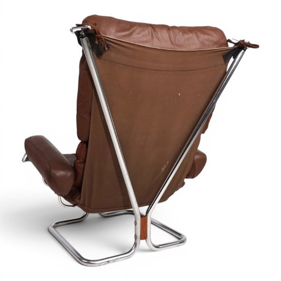 Image 1 of Westnofa Wing Leather Armchair by Harald Relling, 1970