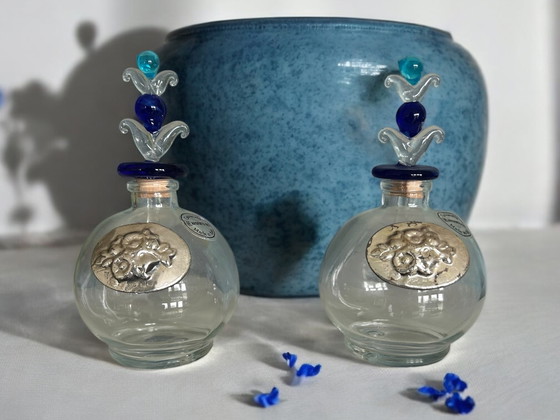 Image 1 of Set Van 2 Italiaanse Parfumflesjes Met Zilveren Decoratie (Argento 925)
