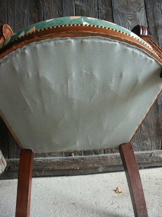 Wooden armchair, fabric, Green (photo 12 of 12)