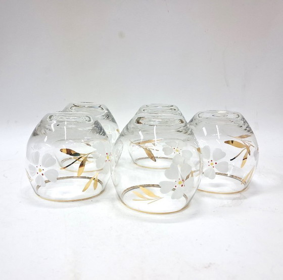 Image 1 of Verres Roly Poly vintage « Lucky Clover » style milieu du siècle (lot de 5)