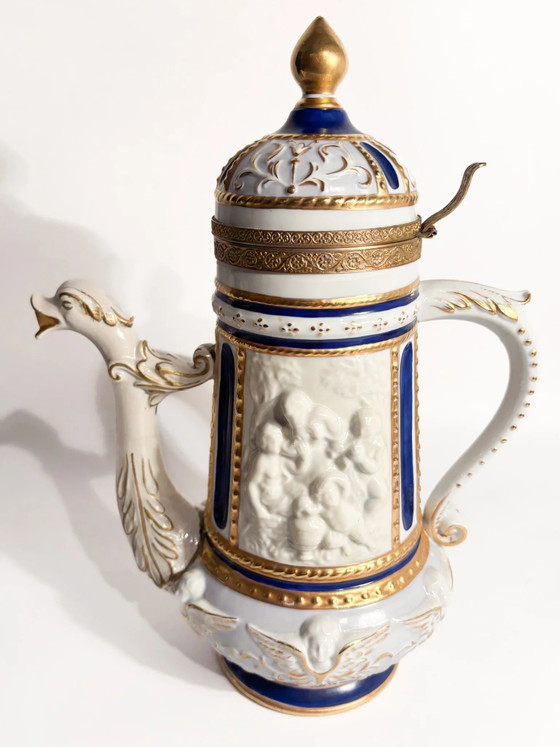 Capodimonte Porcelain Teapot, Bronze and Pure Gold, Late 19th Century – Table accessories (photo 12 of 16)
