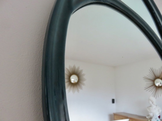 Image 1 of Art Nouveau mirror in enameled cast iron in the style of Hector Guimard